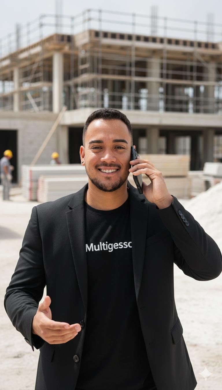Fundador da Multigesso em obra de construção civil em Lisboa