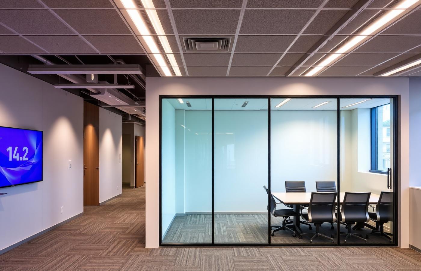 Escritório com sala de reuniões em pladur